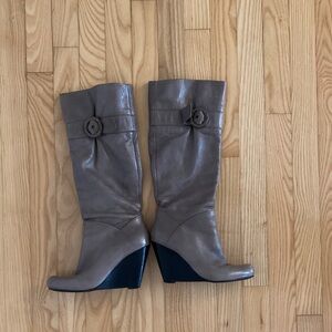 Guess Taupe Wedge Boots